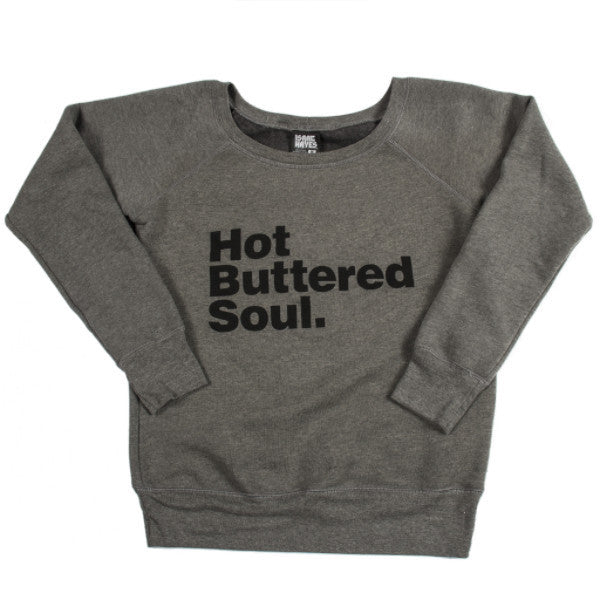 Grey Hot Buttered Soul Off The Shoulder Sweatshirt